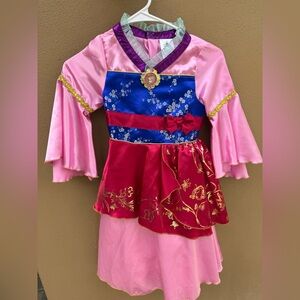 Disney Princess subscription Mulan Pink and Red Kids Costume Dress